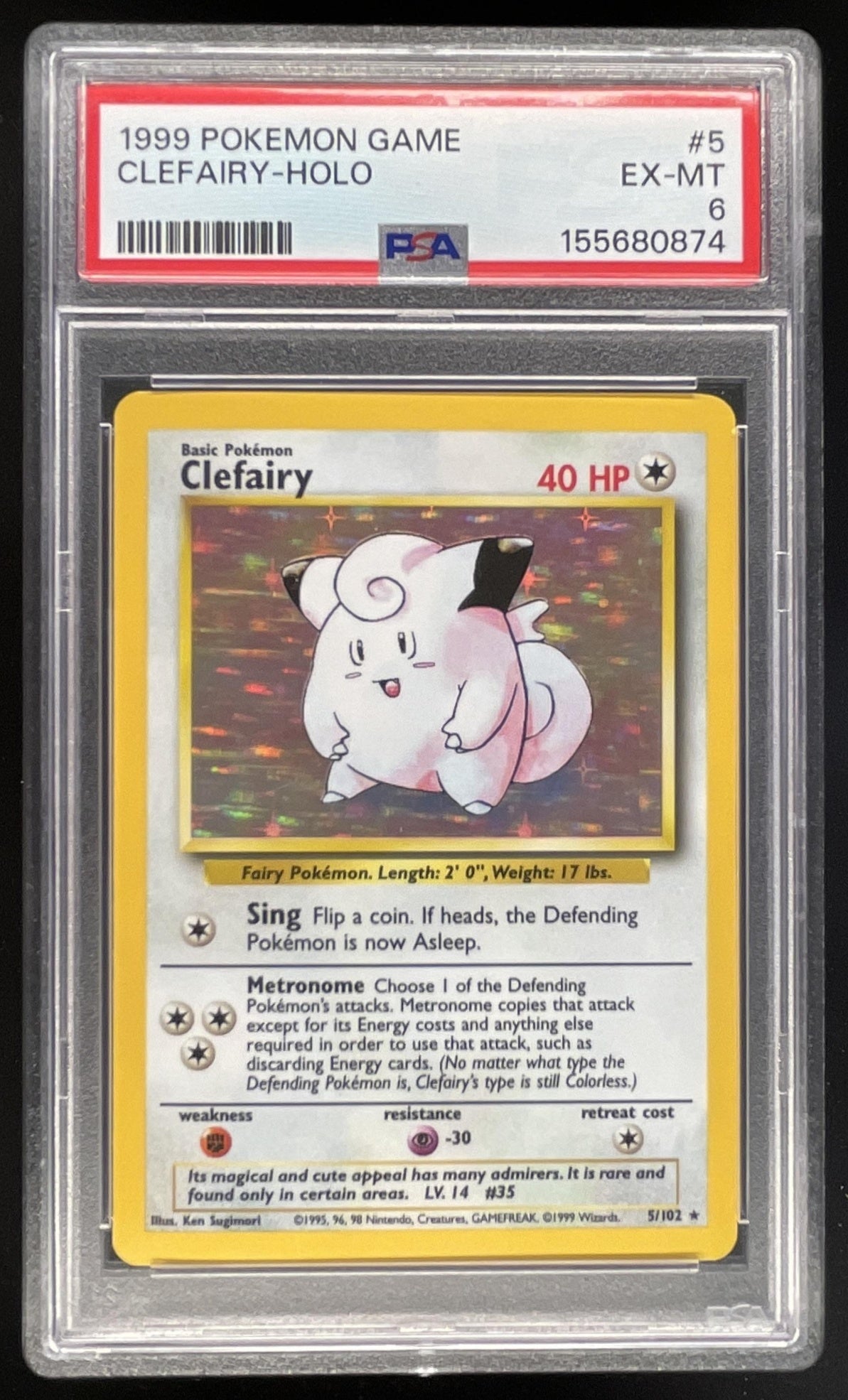 rare unlimited pokemon cards 1999 Pokemon Unlimited Set #5/102 Clefairy Rare Holo PSA 6 – Burbank Cards