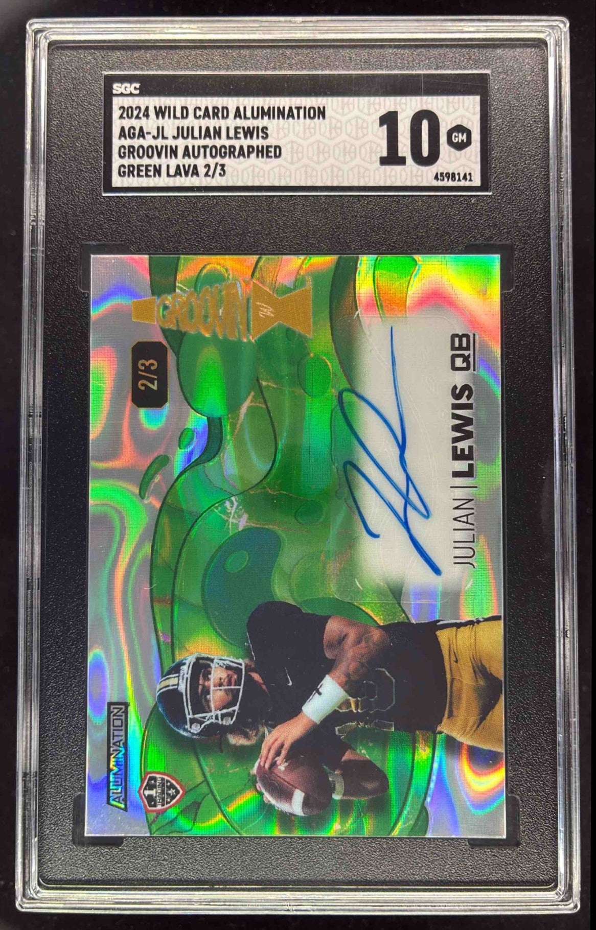 2024 Wild Card Alumination Groovin Lava Green Julian Lewis Auto /3