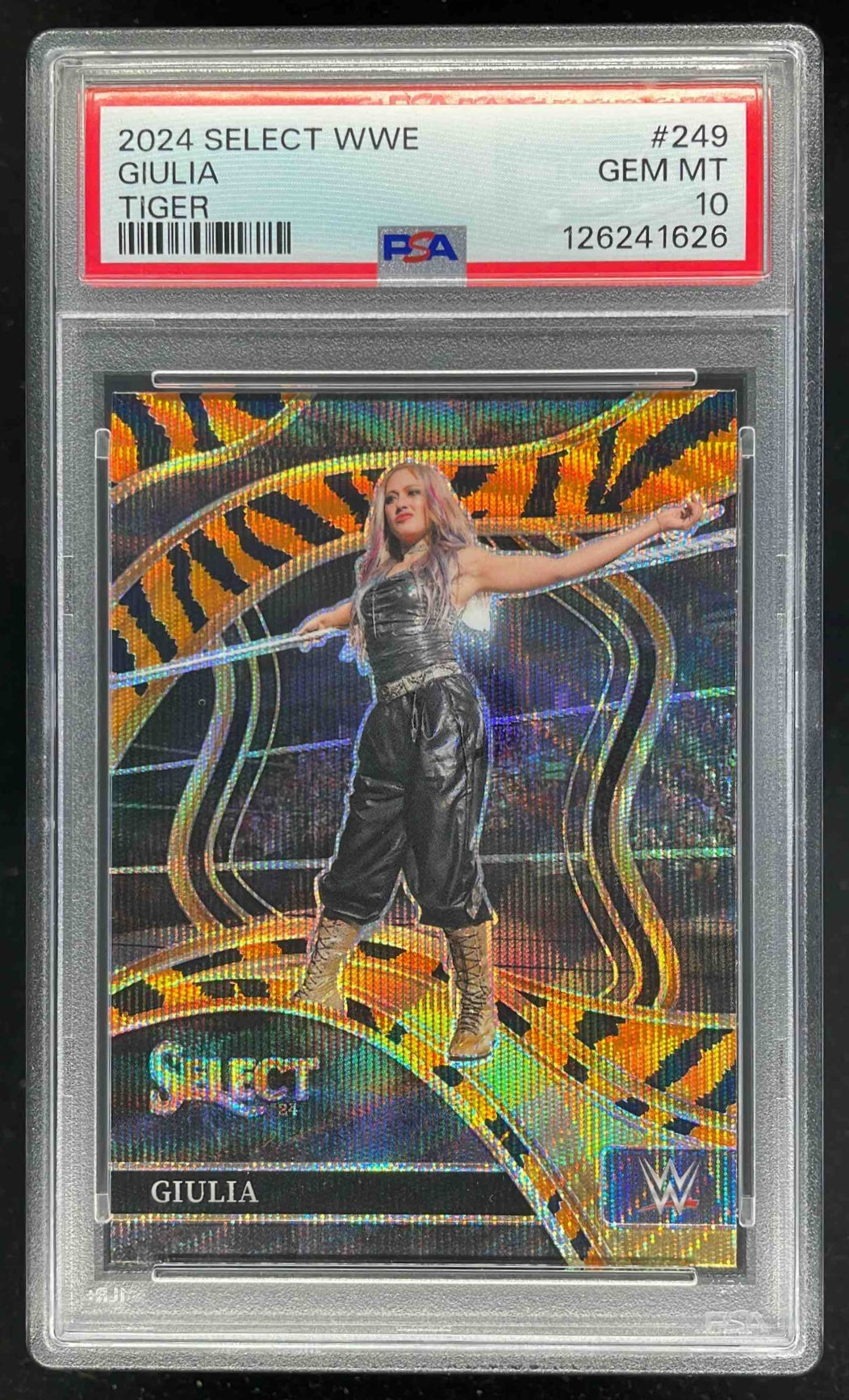 2024 Panini Select WWE Tiger Prizm #249 Giulia RC Ringside PSA 10