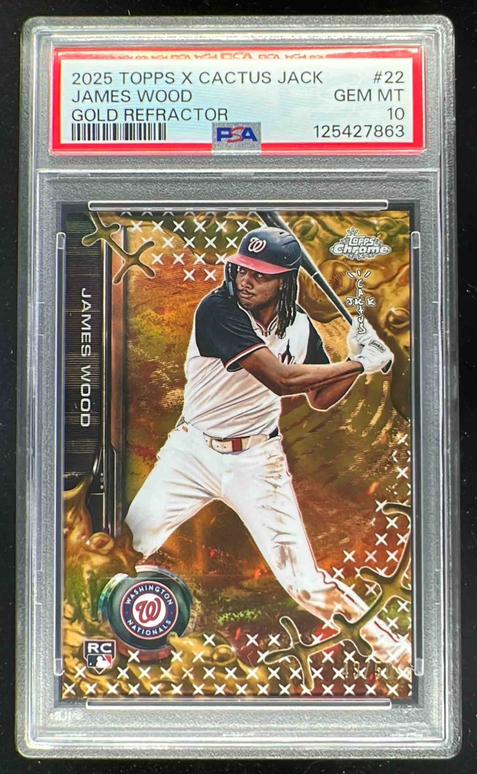 2025 Topps Chrome x Cactus Jack Gold Refractor #22 James Wood /50