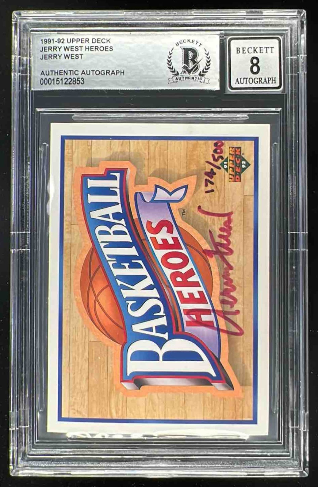 1991 Upper Deck Basketball Heroes Jerry West Autograph Auto /500
