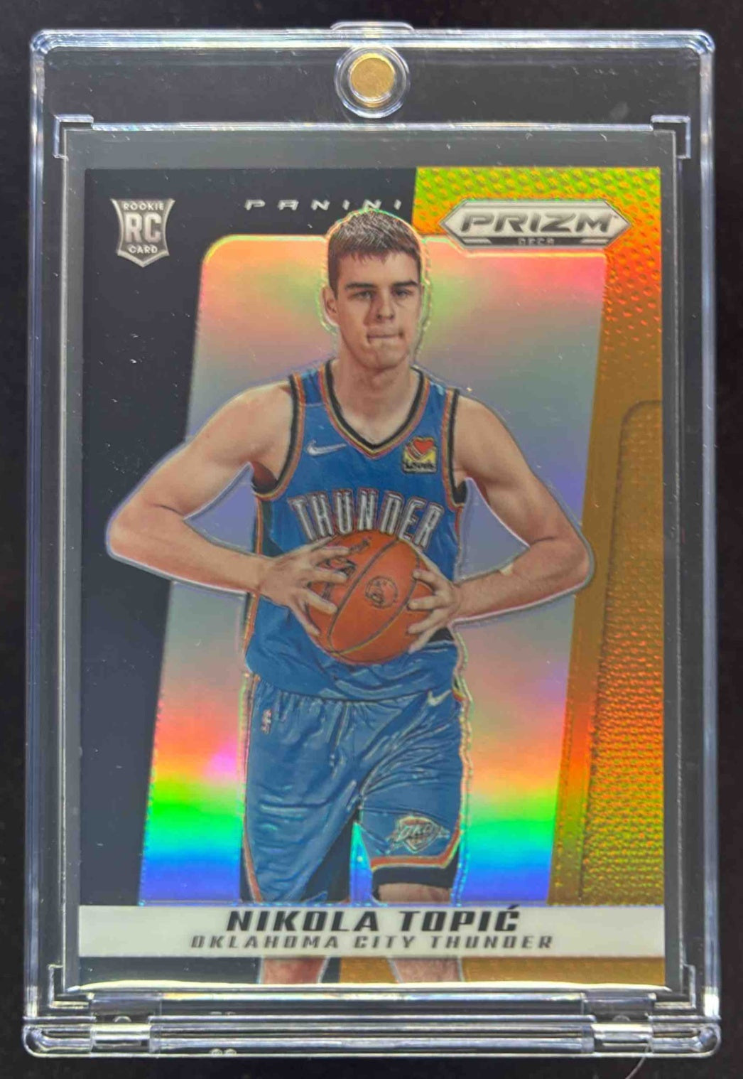 2024-25 Panini Prizm Deca Black Gold Prizms #129 Nikola Topic RC